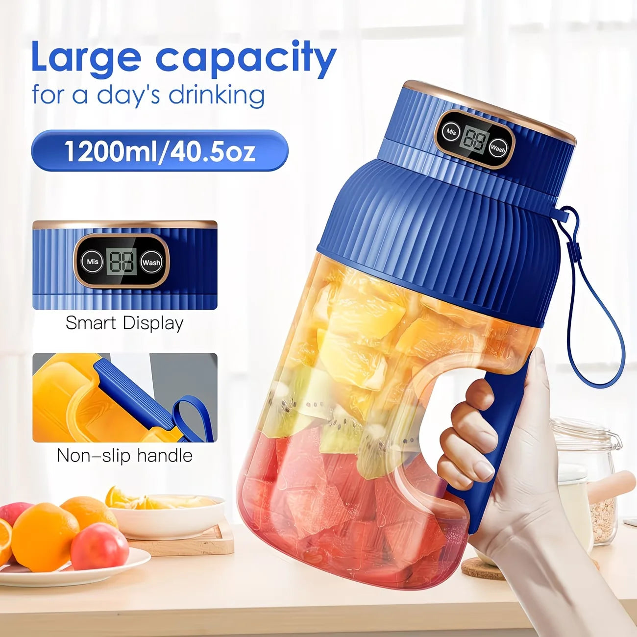 Tragbarer Mini-Mixer & Entsafter 1000ml – Akku, USB-Aufladung