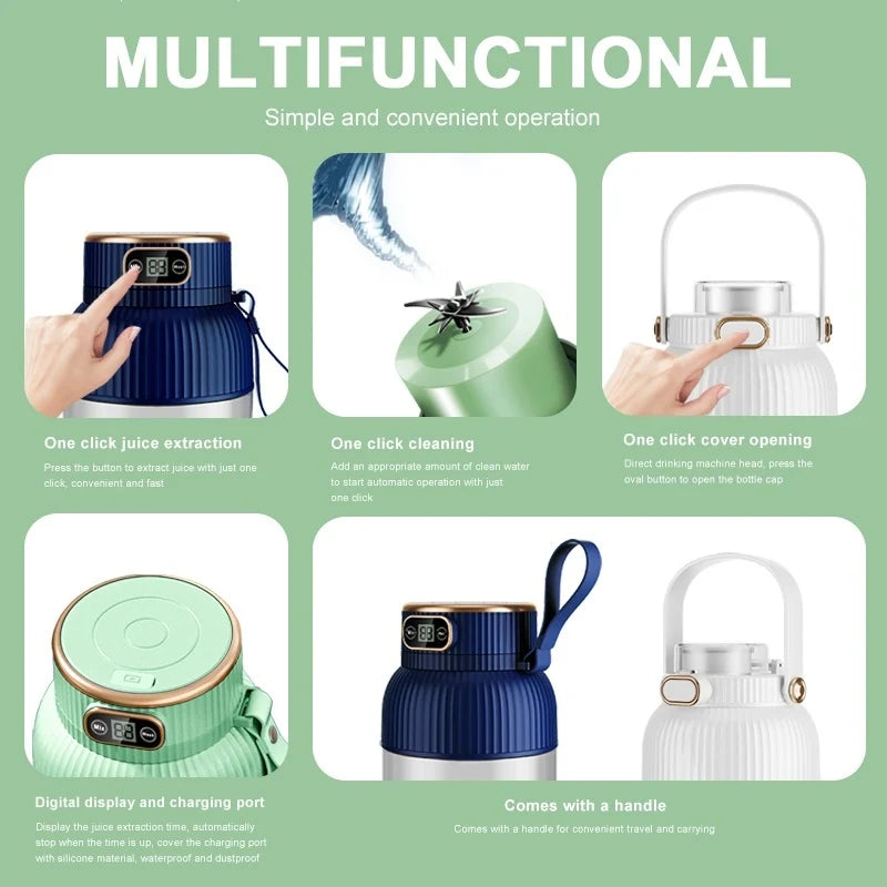 Tragbarer Mini-Mixer & Entsafter 1000ml – Akku, USB-Aufladung